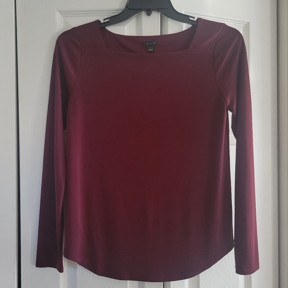 Maroon long sleeve blouse